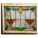 ENGLISH ART NOUVEAU STAINED GLASS PANEL