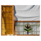 TWO FRENCH STAINED GLASS PANELS