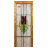 FRENCH ART NOUVEAU STAINED GLASS PANEL