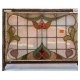FRENCH ART NOUVEAU STAINED GLASS PANEL