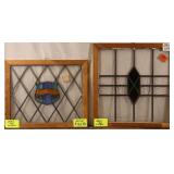 TWO ANTIQUE CONTINENTAL STAINED GLASS PANELS