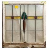 ANTIQUE IRISH STAINED GLASS PANEL