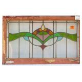 FRENCH ART NOUVEAU STAINED GLASS PANEL