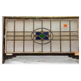 FRENCH ART NOUVEAU STAINED GLASS PANEL