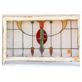 FRENCH ART NOUVEAU STAINED GLASS PANEL