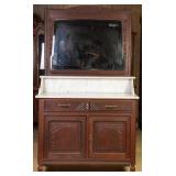 FRENCH ART NOUVEAU MARBLE TOP WASHSTAND