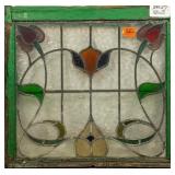 FRENCH ART NOUVEAU STAINED GLASS PANEL