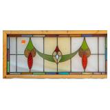 FRENCH ART NOUVEAU STAINED GLASS PANEL