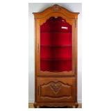 FRENCH OAK CARVED VITRINE CABINET