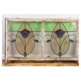 19TH C. ENGLISH ART NOUVEAU STAINED GLASS WINDOW