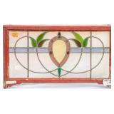 FRENCH ART NOUVEAU STAINED GLASS PANEL