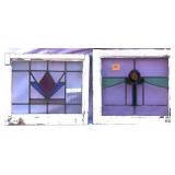 TWO ANTIQUE STAINED GLASS WINDOWS