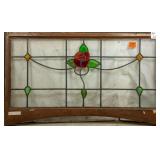 FRENCH ART NOUVEAU STAINED GLASS PANEL