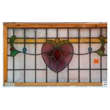 FRENCH ART NOUVEAU STAINED GLASS PANEL