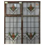 IRISH ART DECO STAINED GLASS PANEL