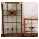 TWO ENGLISH STAINED GLASS PANELS