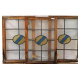 THREE ANTIQUE IRISH STAINED GLASS PANELS