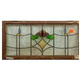 FRENCH ART NOUVEAU STAINED GLASS PANEL