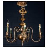 GERMAN 6-LIGHT DOUBLE EAGLE BRASS CHANDELIER
