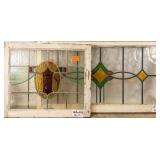 TWO CONTINENTAL STAINED GLASS PANELS
