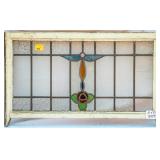 FRENCH ART NOUVEAU STAINED GLASS PANEL