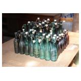 45+ ANTIQUE GREEN GLASS BOTTLES