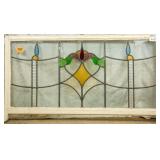FRENCH ART NOUVEAU STAINED GLASS PANEL