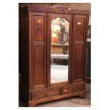 FRENCH ART DECO MIRRORED ARMOIRE