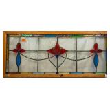 FRENCH ART NOUVEAU STAINED GLASS PANEL