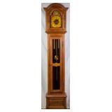 FRENCH COUNTRY STYLE OAK TALL CASE CLOCK