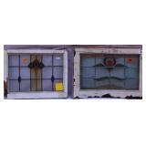 TWO ANTIQUE STAINED GLASS WINDOWS