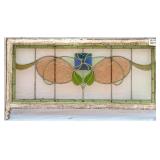 FRENCH ART NOUVEAU STAINED GLASS PANEL