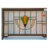 FRENCH ART NOUVEAU STAINED GLASS PANEL