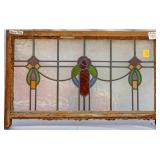 FRENCH ART NOUVEAU STAINED GLASS PANEL