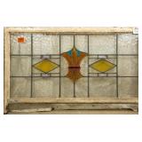 ENGLISH ART NOUVEAU STAINED GLASS PANEL