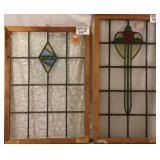 TWO ANTIQUE CONTINENTAL STAINED GLASS PANELS