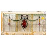 FRENCH ART NOUVEAU STAINED GLASS PANEL