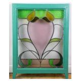19TH C. ENGLISH ART NOUVEAU LEADED STAINED GLASS P