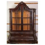 ITALIAN BURL WALNUT BOMBAY VITRINE