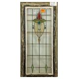 FRENCH ART NOUVEAU STAINED GLASS PANEL