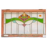 FRENCH ART NOUVEAU STAINED GLASS PANEL