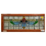 FRENCH ART NOUVEAU STAINED GLASS PANEL