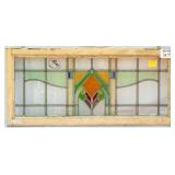 FRENCH ART NOUVEAU STAINED GLASS PANEL