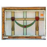 FRENCH ART NOUVEAU STAINED GLASS PANEL