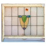 FRENCH ART NOUVEAU STAINED GLASS PANEL