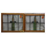 PAIR OF CONTINENTAL STAINED GLASS PANELS