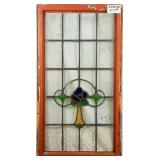 FRENCH ART NOUVEAU STAINED GLASS PANEL