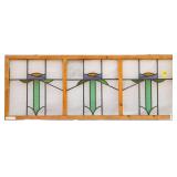 FRENCH ART NOUVEAU STAINED GLASS PANEL