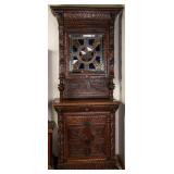 FRENCH RENAISSANCE REVIVAL STAINED GLASS BUFFET