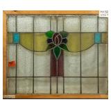 FRENCH ART NOUVEAU STAINED GLASS PANEL